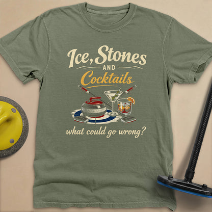 Ice, Stones and Cocktails Unisex Garment-Dyed Heavyweight T-Shirt
