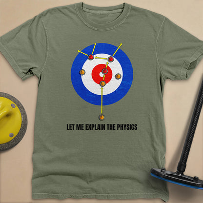 Physics in Curling Unisex Garment-Dyed Heavyweight T-Shirt