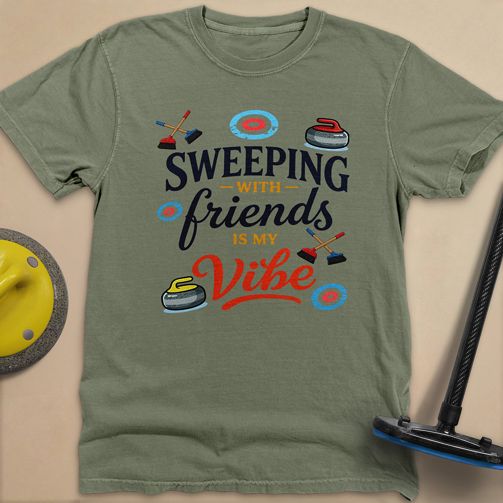Sweeping With My Friends Unisex Garment-Dyed Heavyweight T-Shirt