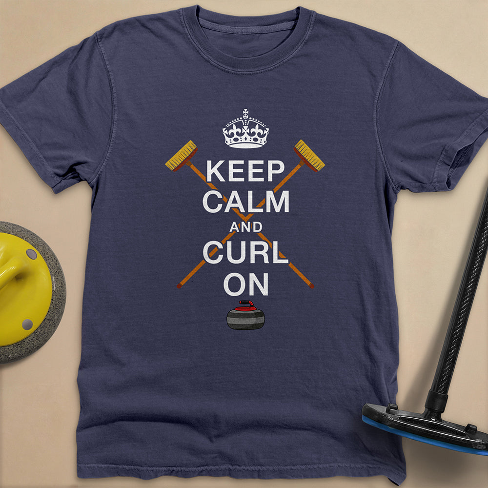 Keep Calm and Curl On Unisex Garment-Dyed Heavyweight T-Shirt