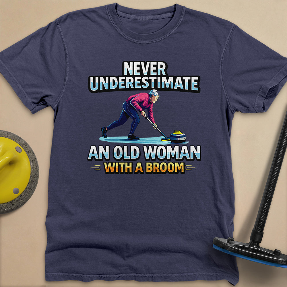 Don't Underestimate and Old Woman - Unisex Garment-Dyed Heavyweight T-Shirt