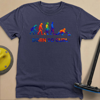 Evolution of Curling 2 Unisex Garment-Dyed Heavyweight T-Shirt