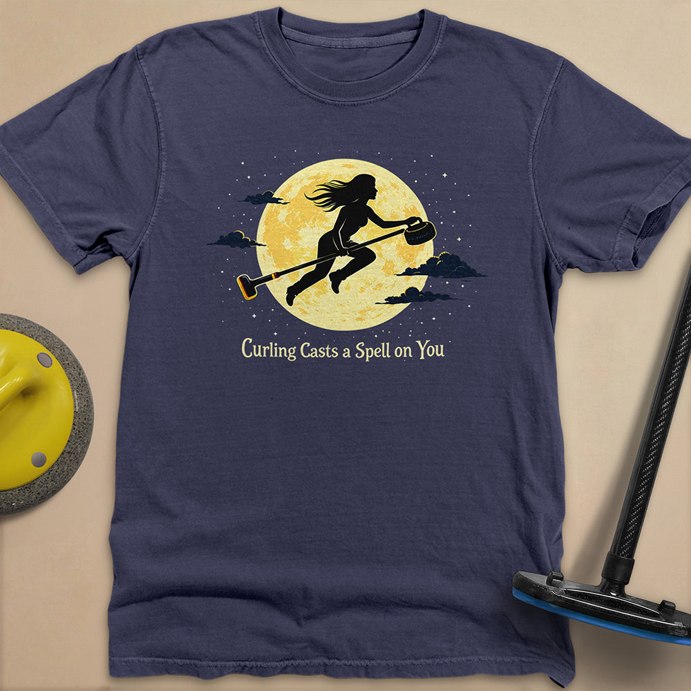 Curling Casts a Spell Unisex Garment-Dyed Heavyweight T-Shirt