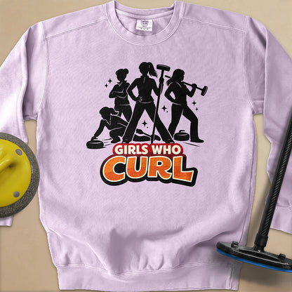 Girls Who Curl Unisex Garment-Dyed Sweatshirt