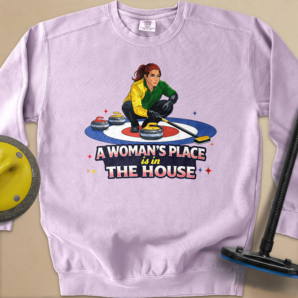 A Woman's Place is in the House Unisex Garment-Dyed Sweatshirt
