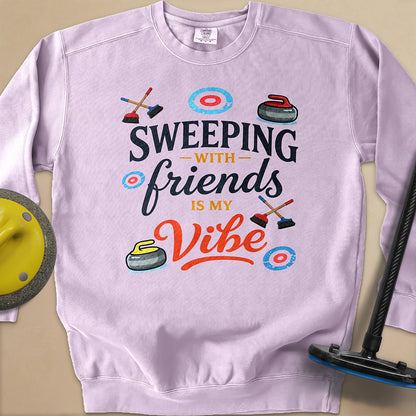 Sweeping With My Friends Unisex Garment-Dyed Sweatshirt