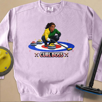 Curl Boss (A) Unisex Garment-Dyed Sweatshirt