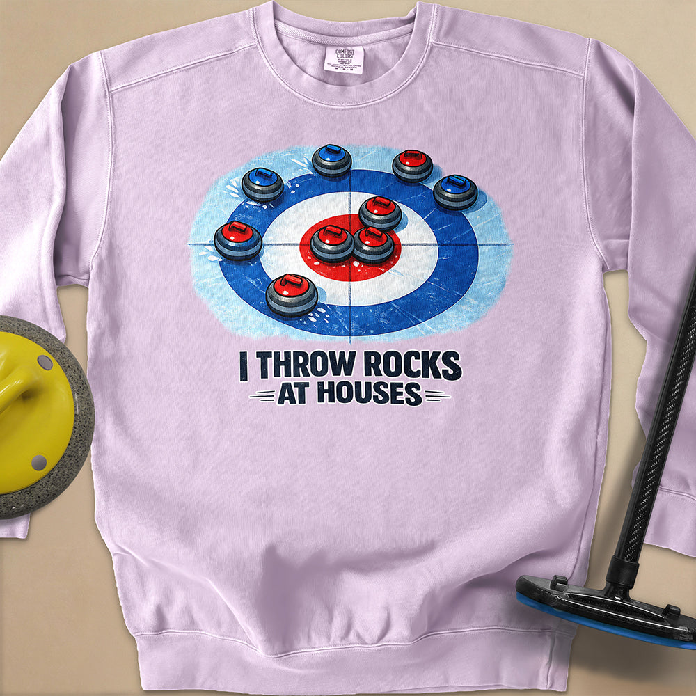 I Throw Rocks at Houses Unisex Garment-Dyed Sweatshirt