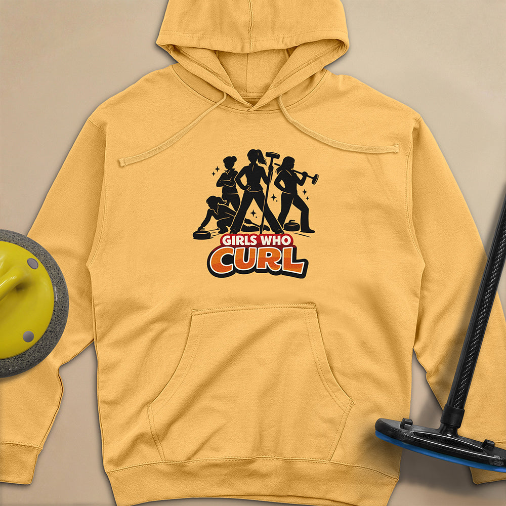 Girls Who Curl Unisex Midweight Hoodie