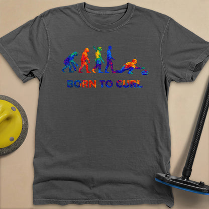 Evolution of Curling 2 Unisex Garment-Dyed Heavyweight T-Shirt