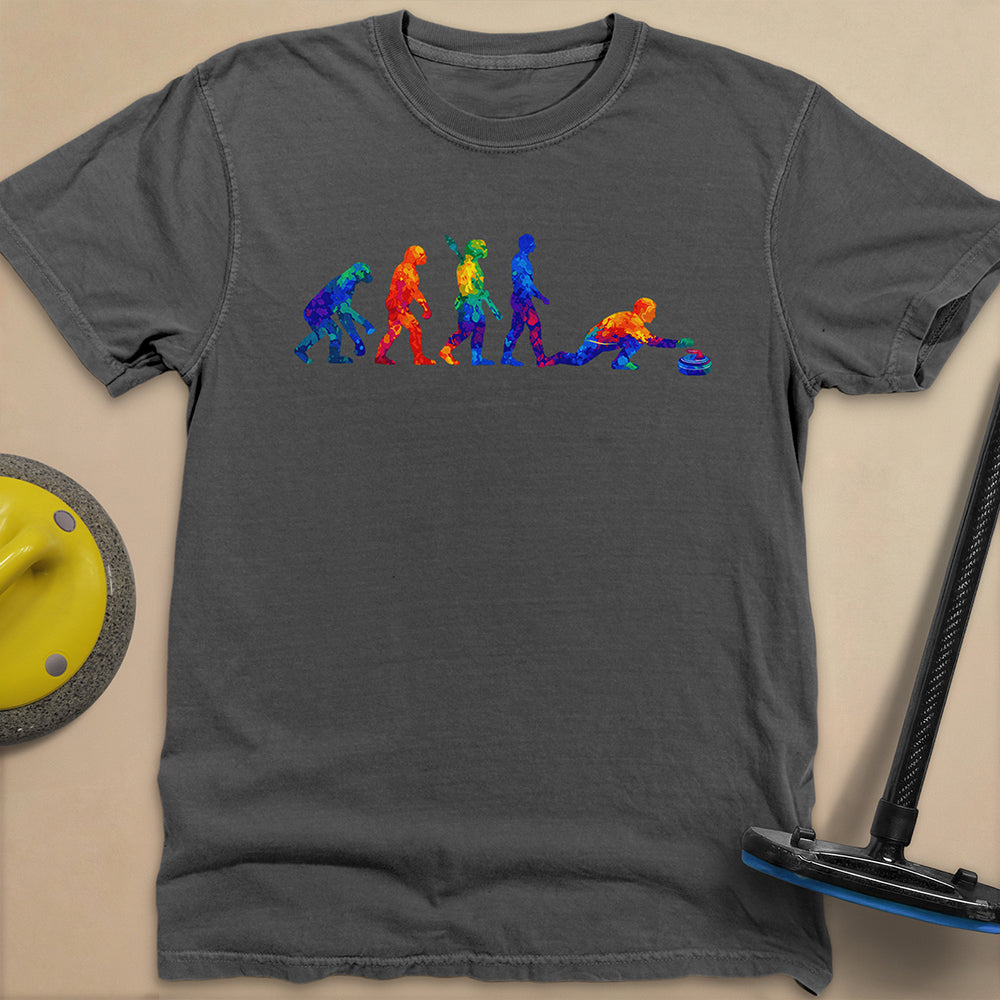 Evolution of Curling Unisex Garment-Dyed Heavyweight T-Shirt