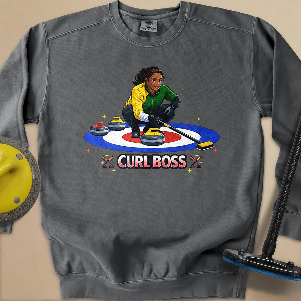 Curl Boss (A) Unisex Garment-Dyed Sweatshirt