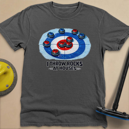 I Throw Rocks at Houses Unisex Garment-Dyed Heavyweight T-Shirt