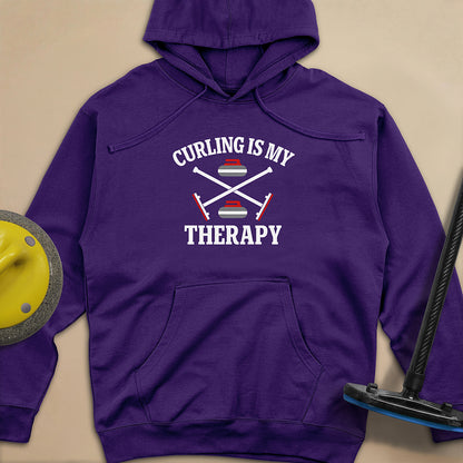 Curling Is My Therapy Unisex Midweight Hoodie