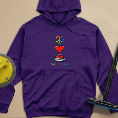 Peace Love Curling Unisex Midweight Hoodie