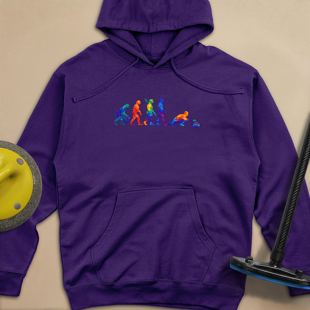 Evolution of Curling Unisex Midweight Hoodie