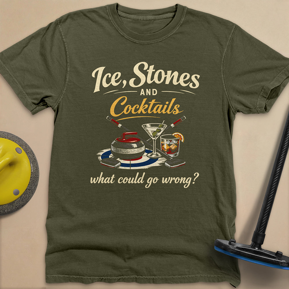 Ice, Stones and Cocktails Unisex Garment-Dyed Heavyweight T-Shirt