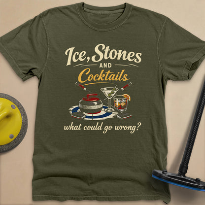 Ice, Stones and Cocktails Unisex Garment-Dyed Heavyweight T-Shirt
