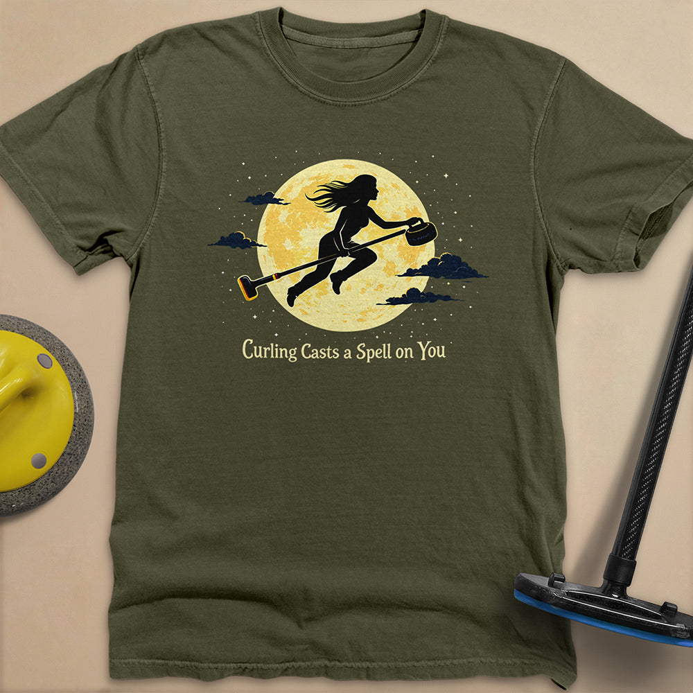 Curling Casts a Spell Unisex Garment-Dyed Heavyweight T-Shirt