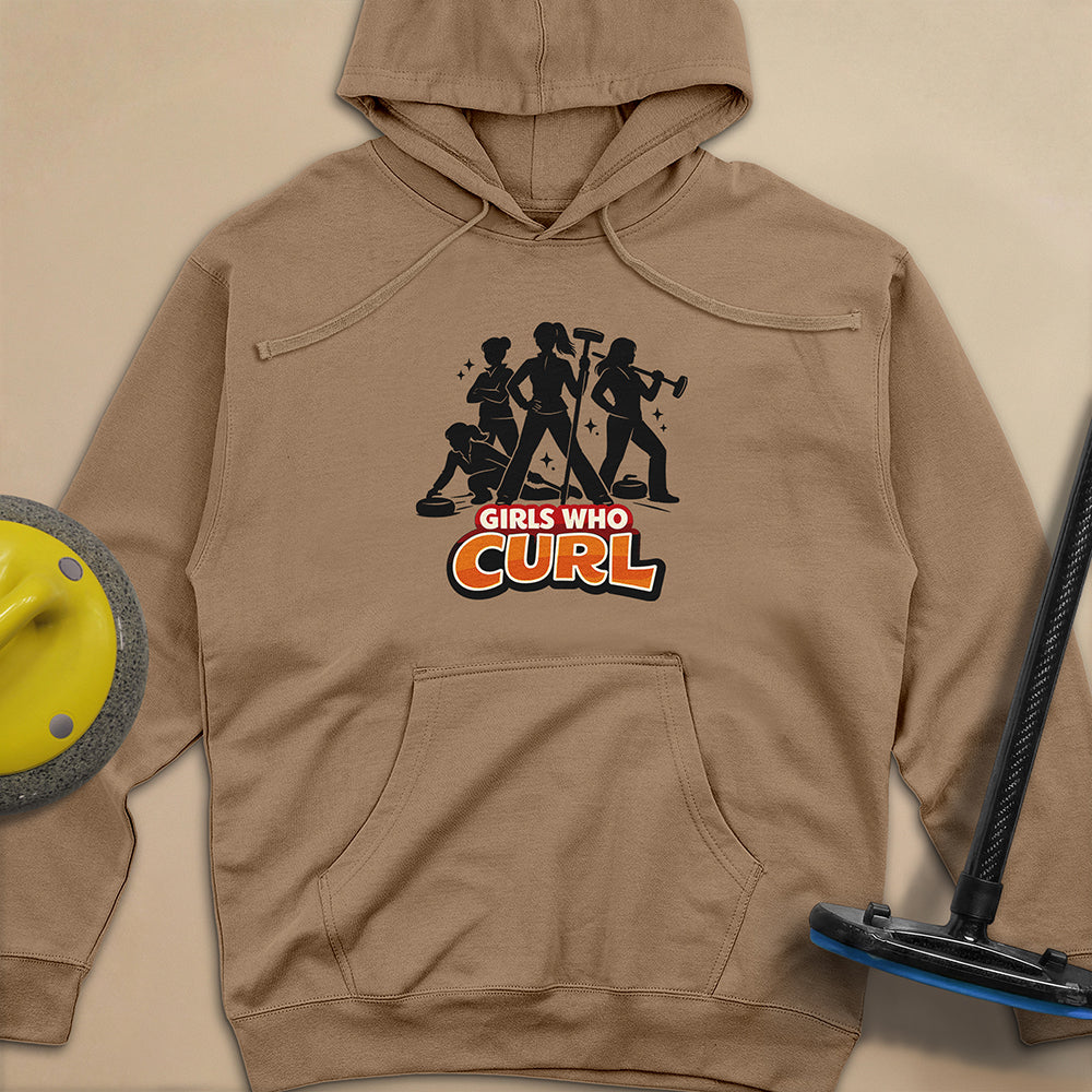 Girls Who Curl Unisex Midweight Hoodie