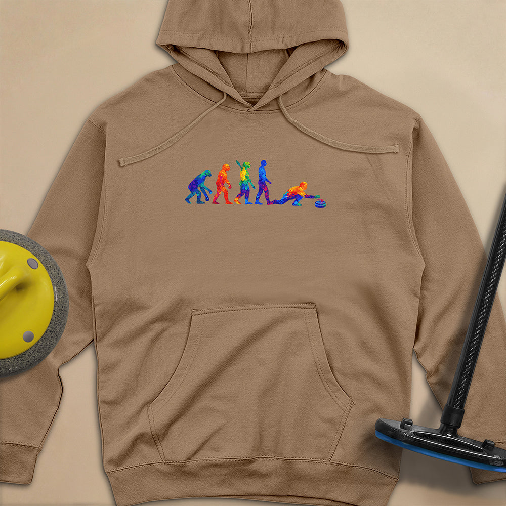 Evolution of Curling Unisex Midweight Hoodie