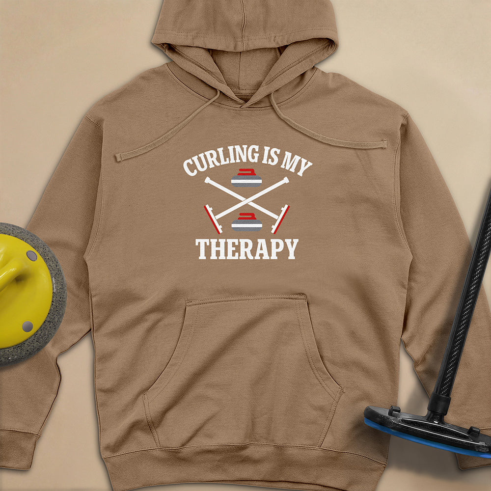 Curling Is My Therapy Unisex Midweight Hoodie
