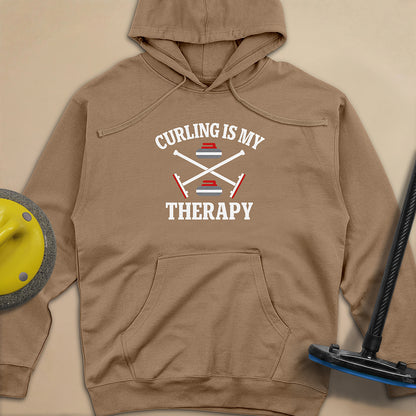 Curling Is My Therapy Unisex Midweight Hoodie