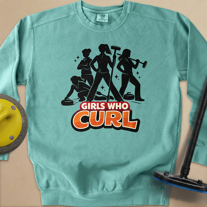 Girls Who Curl Unisex Garment-Dyed Sweatshirt