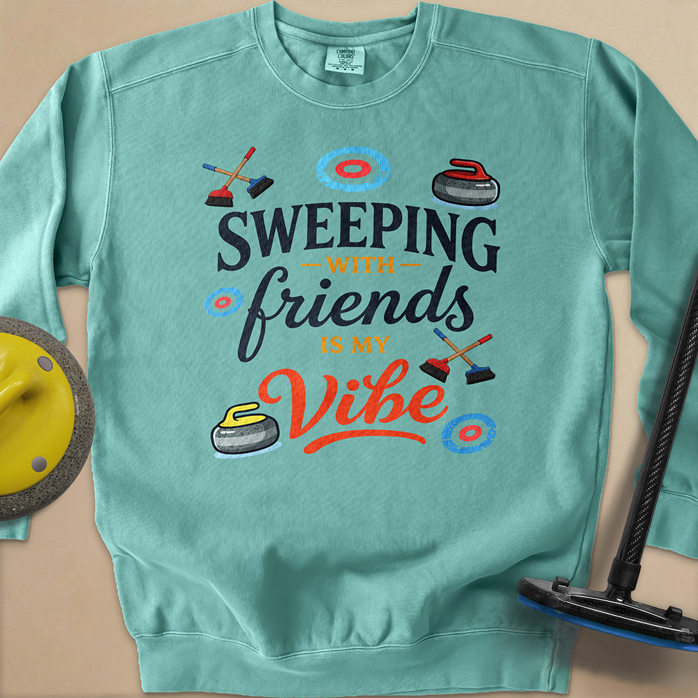 Sweeping With My Friends Unisex Garment-Dyed Sweatshirt