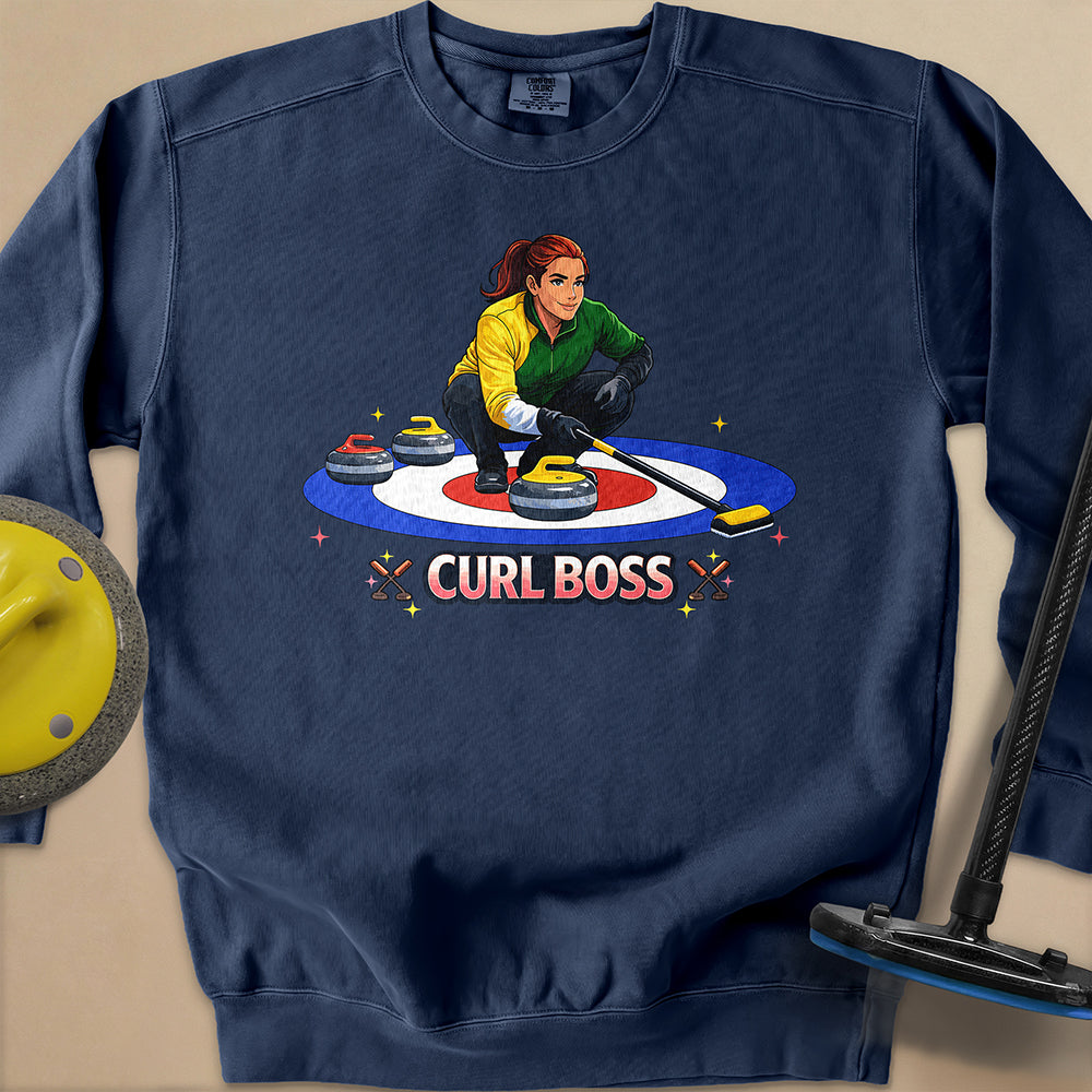 Curl Boss (C) Unisex Garment-Dyed Sweatshirt