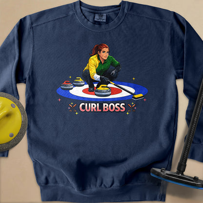 Curl Boss (C) Unisex Garment-Dyed Sweatshirt