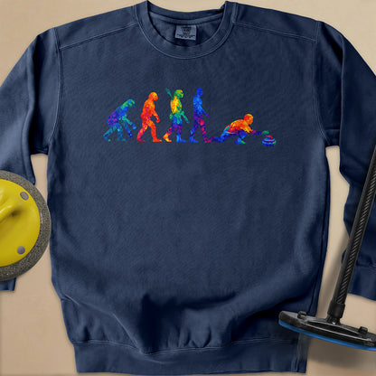Evolution of Curling Unisex Garment-Dyed Sweatshirt