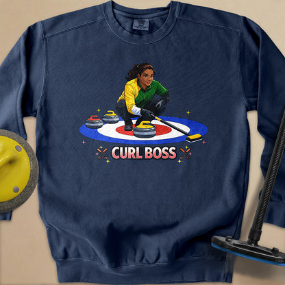 Curl Boss (A) Unisex Garment-Dyed Sweatshirt