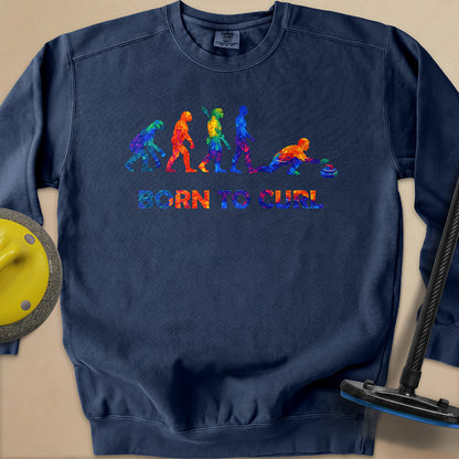 Evolution of Curling 2 Unisex Garment-Dyed Sweatshirt