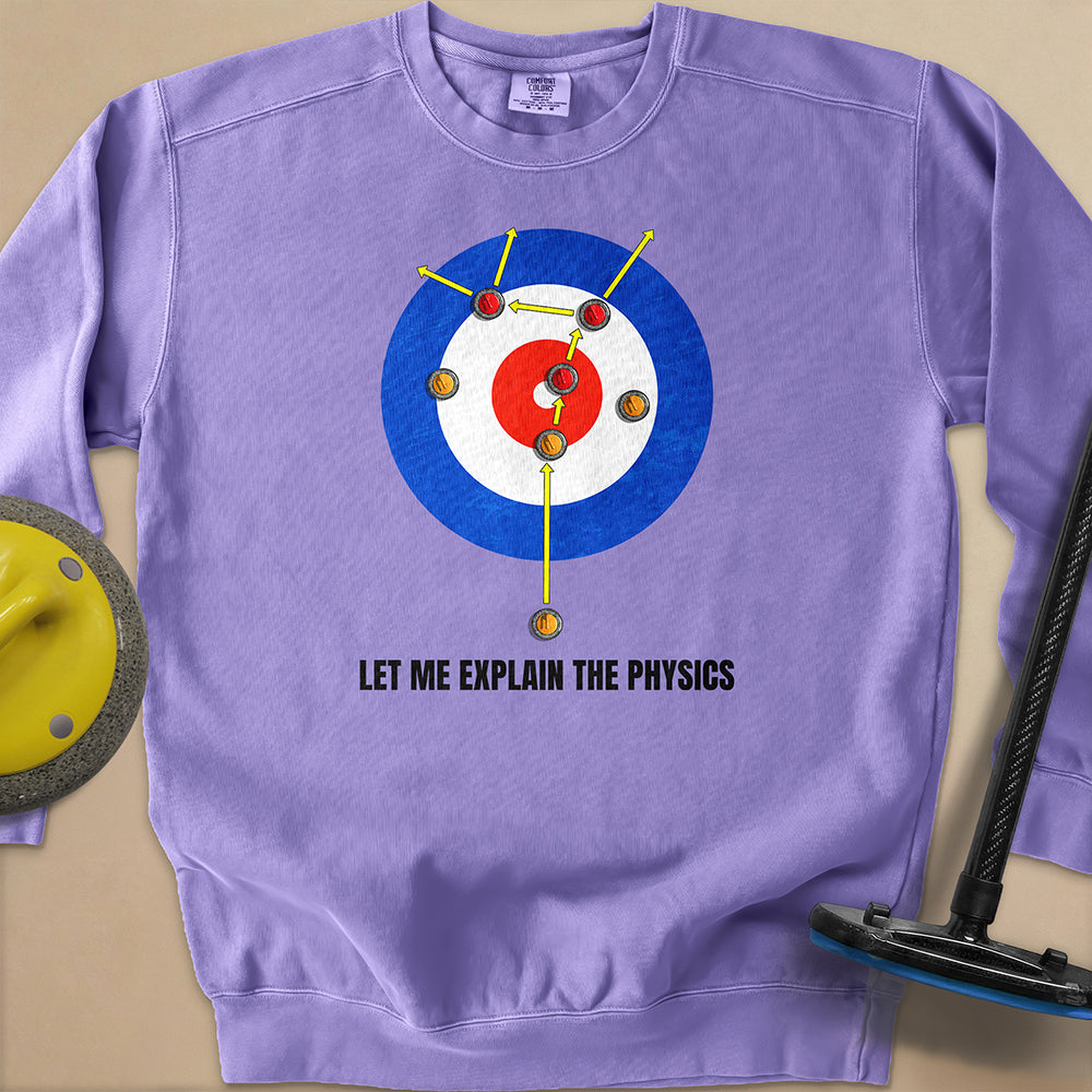 Physics in Curling Unisex Garment-Dyed Sweatshirt