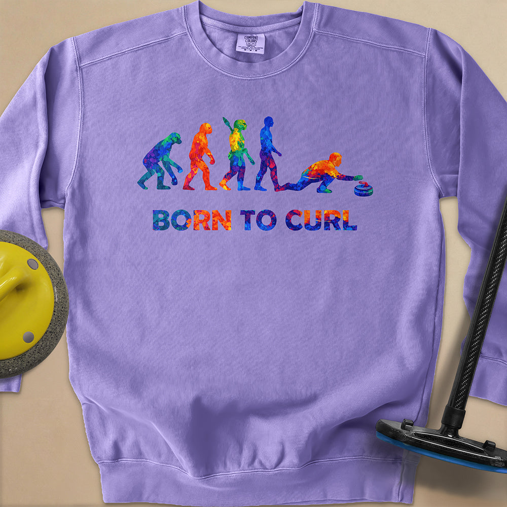 Evolution of Curling 2 Unisex Garment-Dyed Sweatshirt