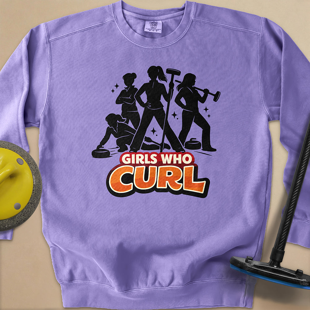 Girls Who Curl Unisex Garment-Dyed Sweatshirt