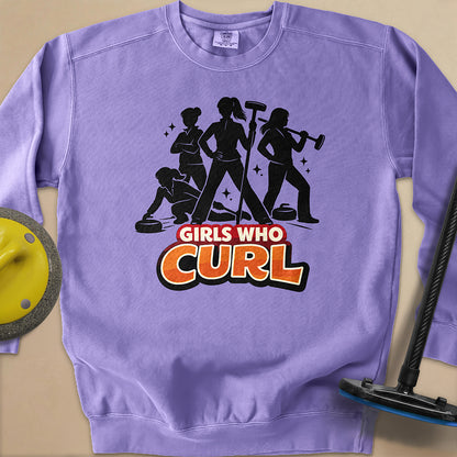 Girls Who Curl Unisex Garment-Dyed Sweatshirt