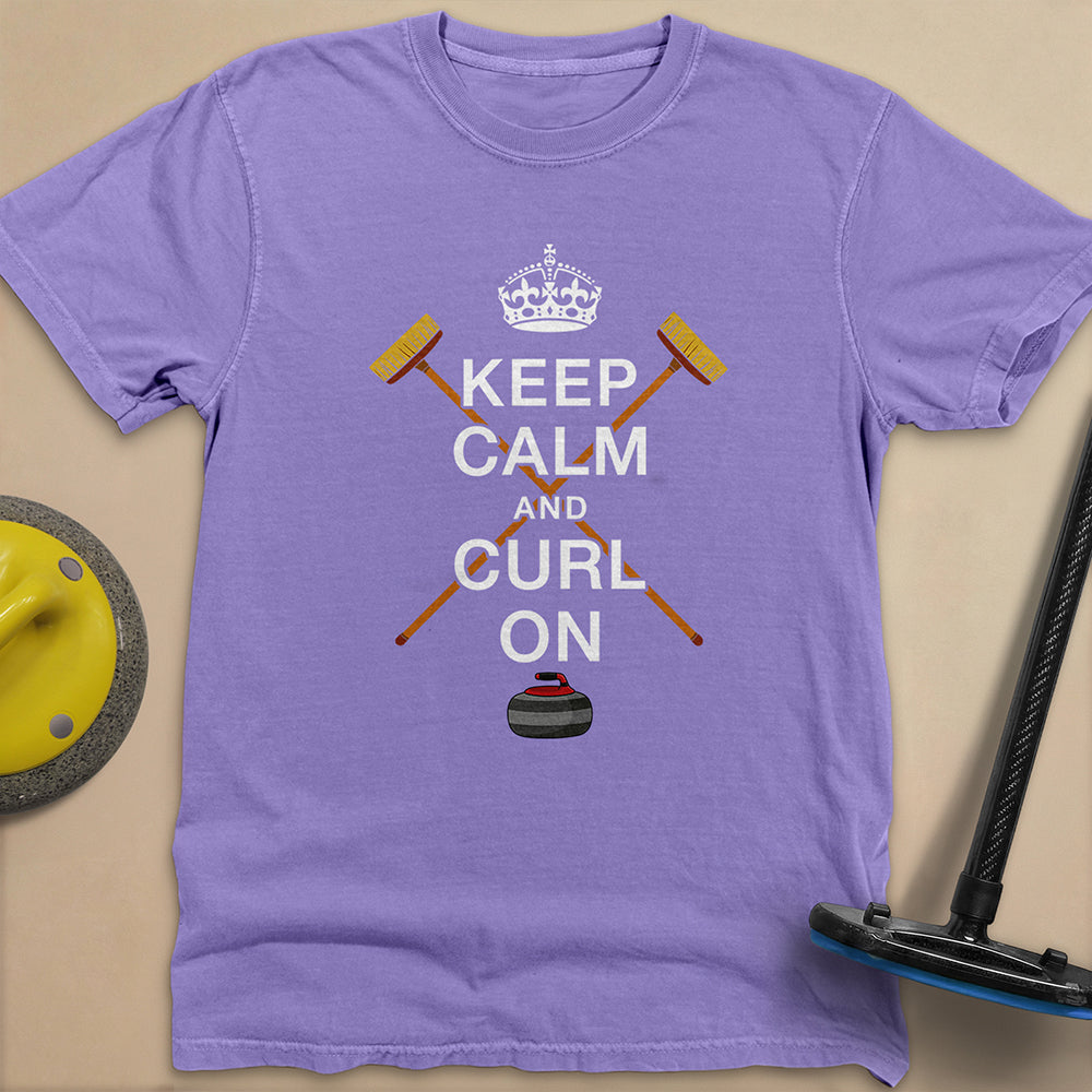 Keep Calm and Curl On Unisex Garment-Dyed Heavyweight T-Shirt