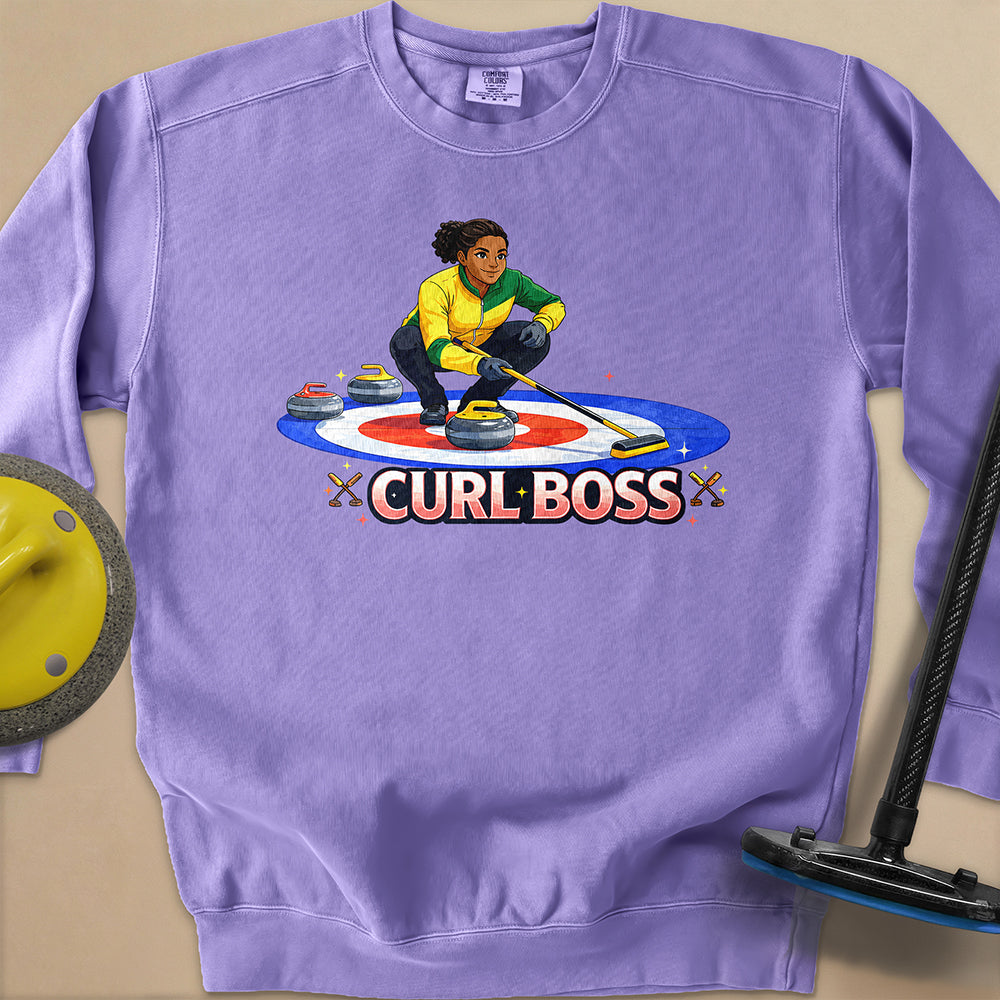 Curl Boss (B) Unisex Garment-Dyed Sweatshirt