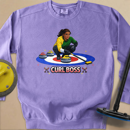 Curl Boss (A) Unisex Garment-Dyed Sweatshirt