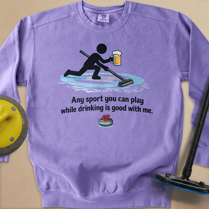Drink and Play Unisex Garment-Dyed Sweatshirt