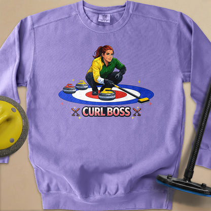 Curl Boss (C) Unisex Garment-Dyed Sweatshirt