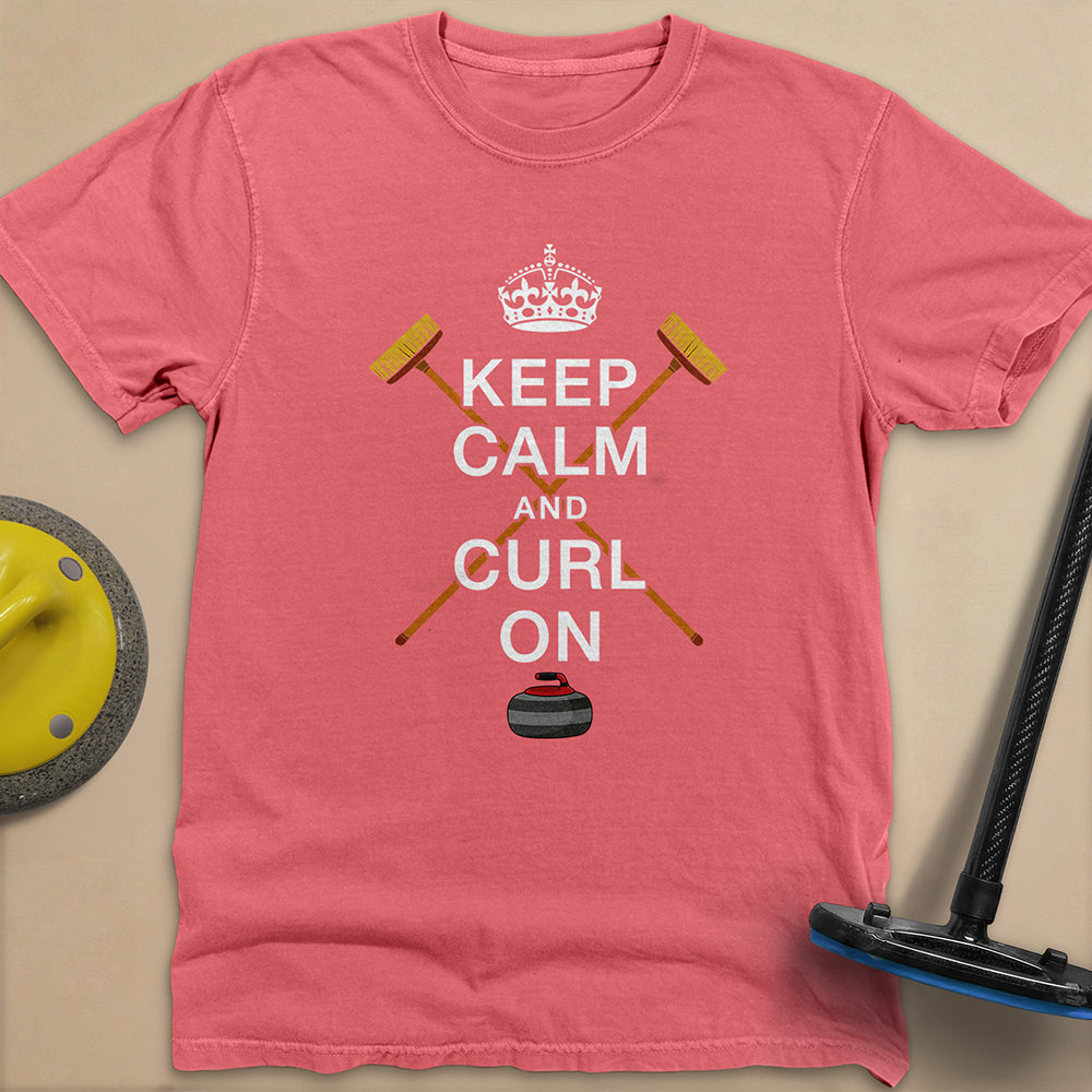 Keep Calm and Curl On Unisex Garment-Dyed Heavyweight T-Shirt