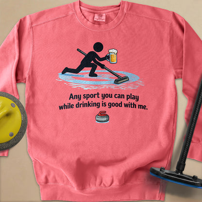 Drink and Play Unisex Garment-Dyed Sweatshirt