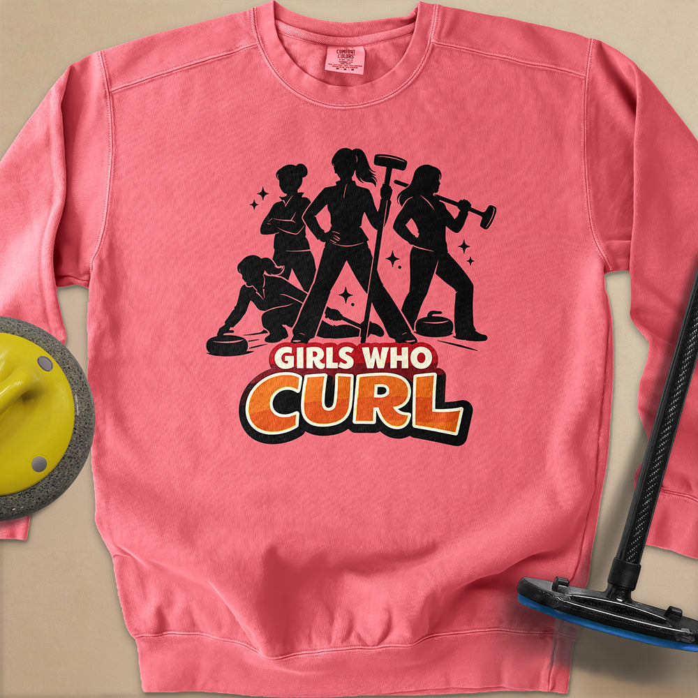 Girls Who Curl Unisex Garment-Dyed Sweatshirt