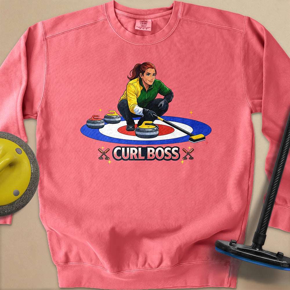 Curl Boss (C) Unisex Garment-Dyed Sweatshirt