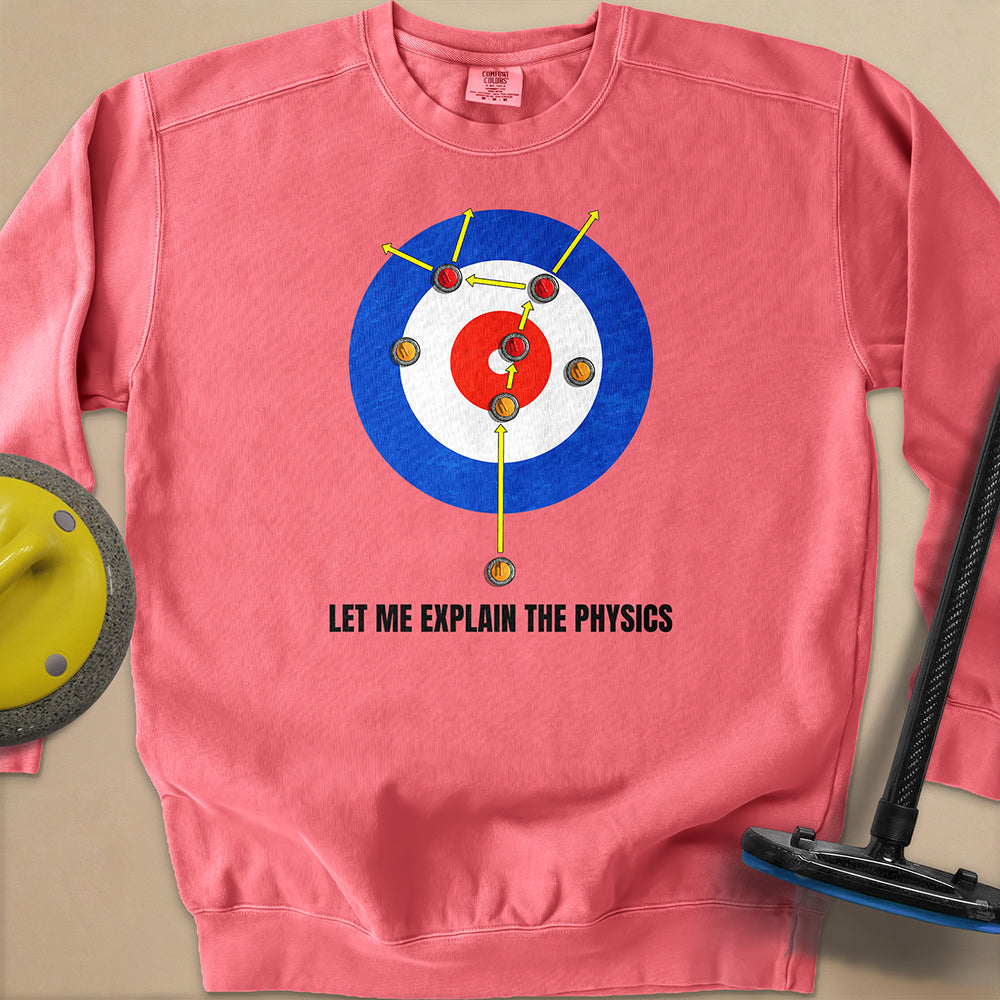 Physics in Curling Unisex Garment-Dyed Sweatshirt