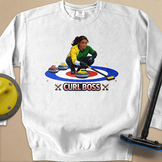 Curl Boss (A) Unisex Garment-Dyed Sweatshirt