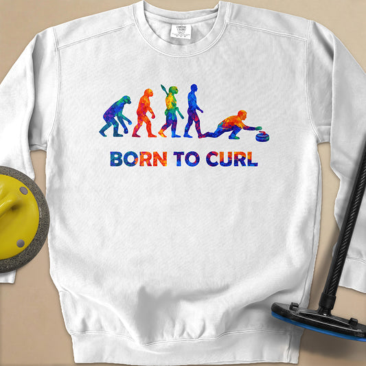 Evolution of Curling 2 Unisex Garment-Dyed Sweatshirt